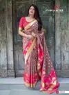 Peach Designer Wear Stylish Jacquard Silk Saree Collection 1602